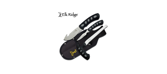 Elk Ridge Gut Hook Skinner, Caper Knife & Saw Hunting Set