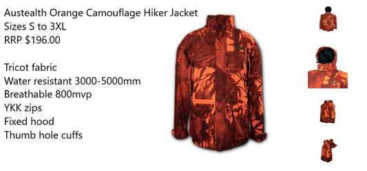 Austealth Orange Camouflage Hiker Jacket