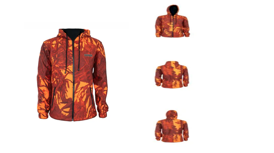 AuStealth Hooded Jacket Orange Camouflage