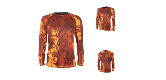 Austealth Orange Camouflage Long Sleeve T-Shirt