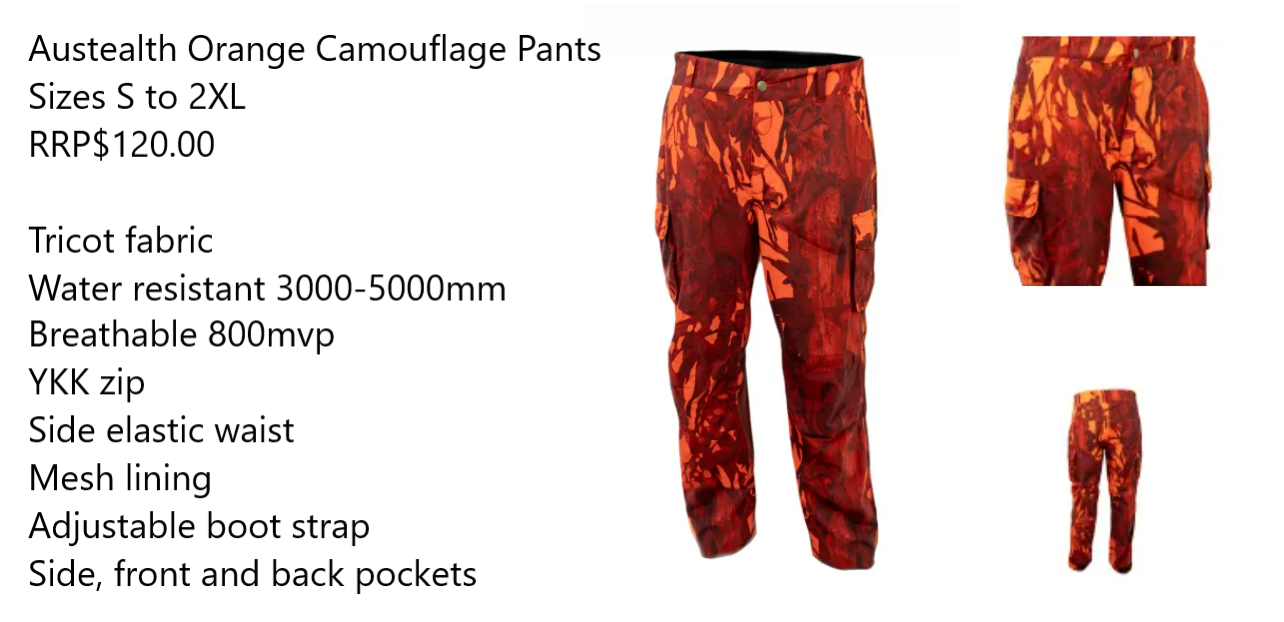 Austealth Orange Camouflage Pants
